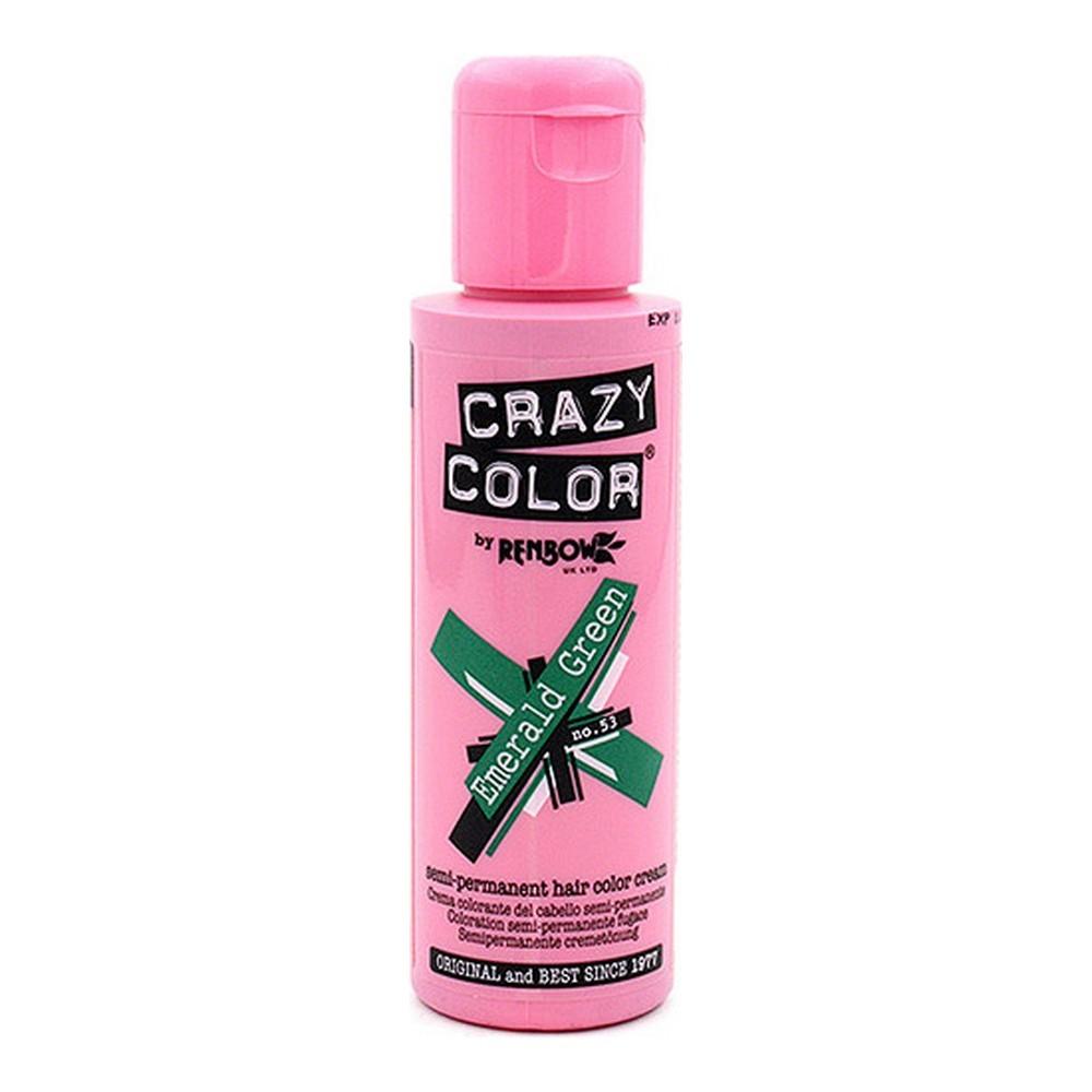 Halvpermanent farvning Emerald Green Crazy Color Nº 53 (100 ml)