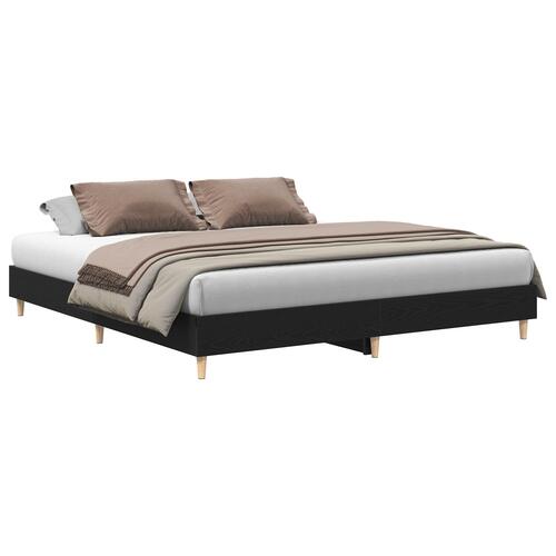 Senge Ramme Sort Egetræ 180x200 cm Ingeniørtræ