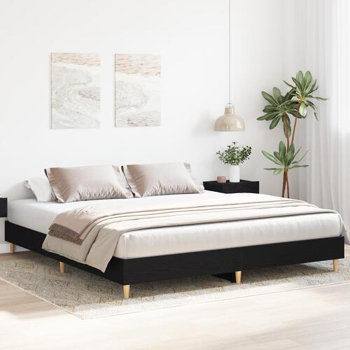 Senge Ramme Sort Egetræ 180x200 cm Ingeniørtræ