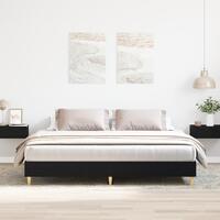 Senge ramme Sort egetræ 160x200 cm Konstrueret træ