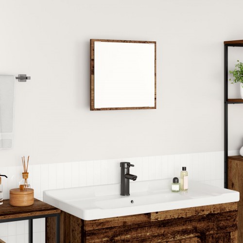 LED badeværelsesspejl Gammel træ 40x8.5x37 cm Ingeniørtræ