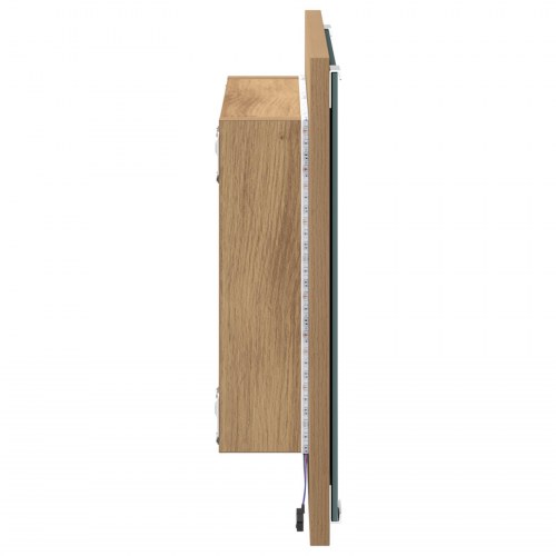 LED badeværelsesspejl Artisan egetræ 40x8.5x37 cm konstrueret træ