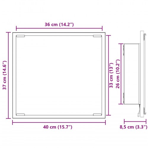 LED badeværelsesspejl Artisan egetræ 40x8.5x37 cm konstrueret træ