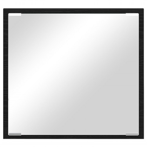 LED badeværelsesspejl Sort eg 40x8.5x37 cm Ingenieret træ