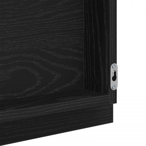 LED badeværelsesspejl Sort eg 40x8.5x37 cm Ingenieret træ