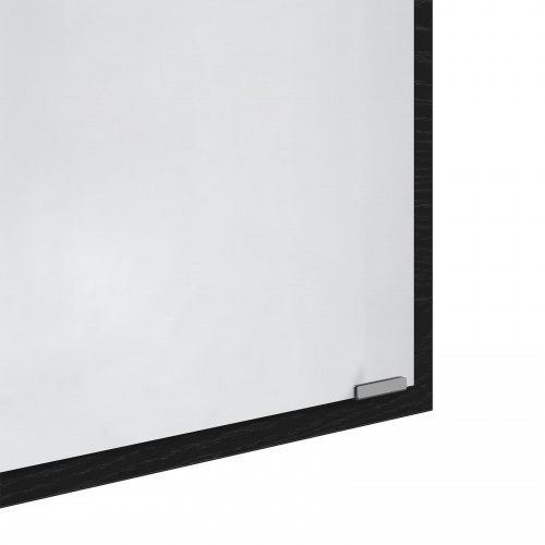 LED badeværelsesspejl Sort eg 40x8.5x37 cm Ingenieret træ