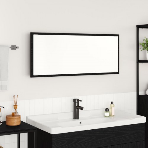 Badespejl Sort egetræ Glas, MDF Stort Spejl Badespejl