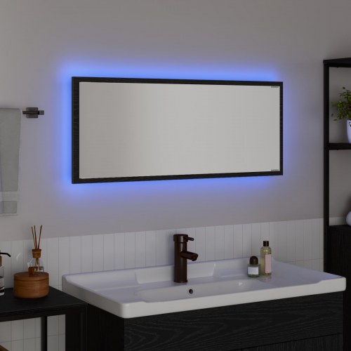 Badespejl Sort egetræ Glas, MDF Stort Spejl Badespejl