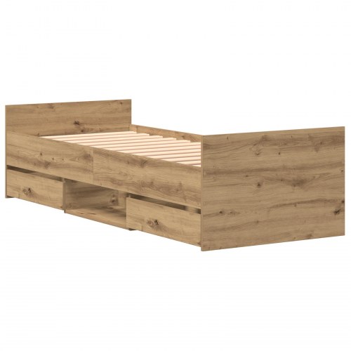 Senge ramme uden madras Artisan Eg 75x190 cm Konstrueret træ