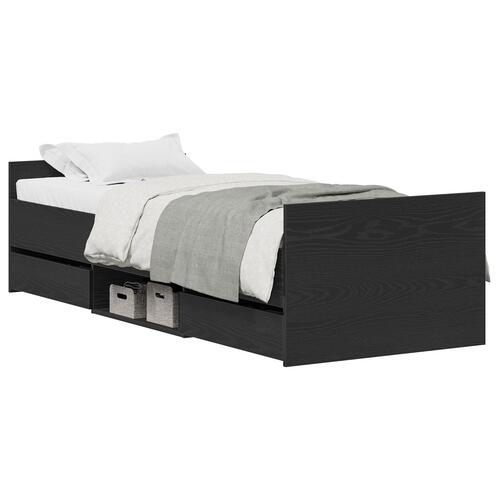 Seng uden madras Sort Eg 75x190 cm Konstrueret træ