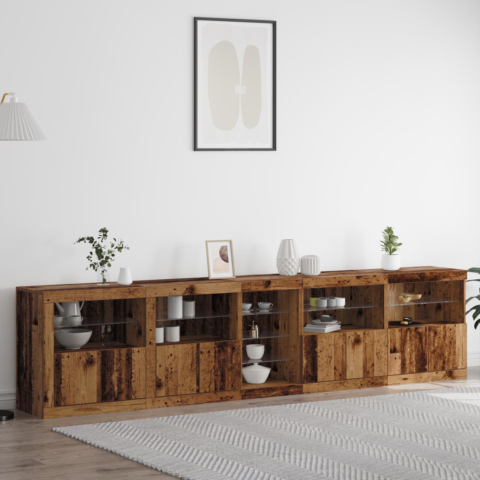 Sidebord Gammelt træ 283 x 37 x 67 cm Konstrueret træ billede