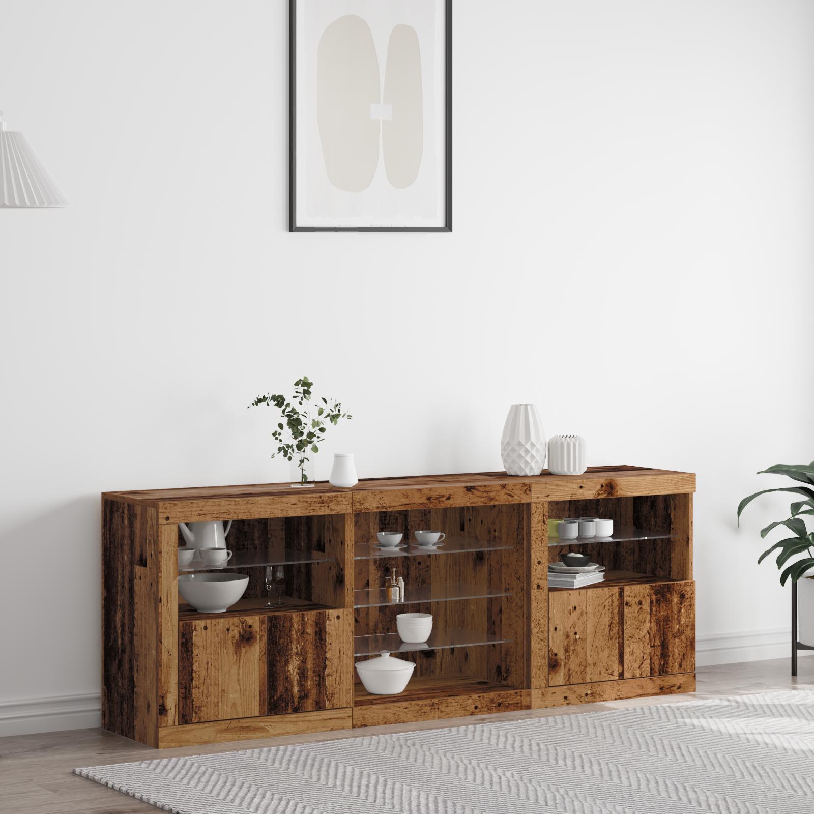 Sidebord Gammelt træ 181,5 x 37 x 67 cm Konstrueret træ billede