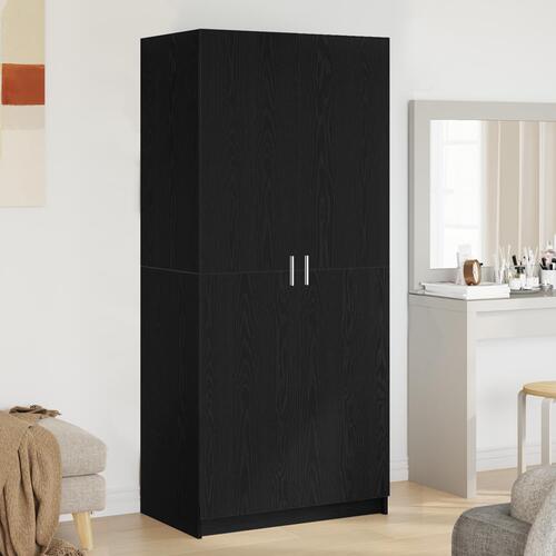 Garderobe Sort Eg 80x51x180 cm Konstrueret Træ