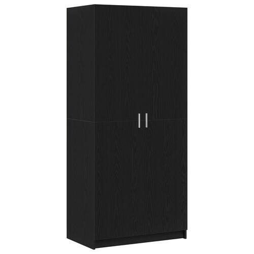 Garderobe Sort Eg 80x51x180 cm Konstrueret Træ