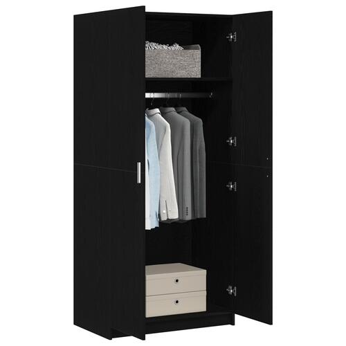 Garderobe Sort Eg 80x51x180 cm Konstrueret Træ