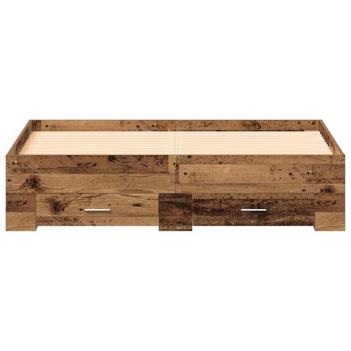 Sengestel med Skuffer Gammelt træ Konstrueret træ 160 x 200 cm