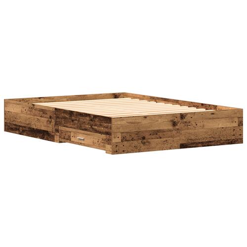 Sengestel med Skuffer Gammelt træ Konstrueret træ 160 x 200 cm