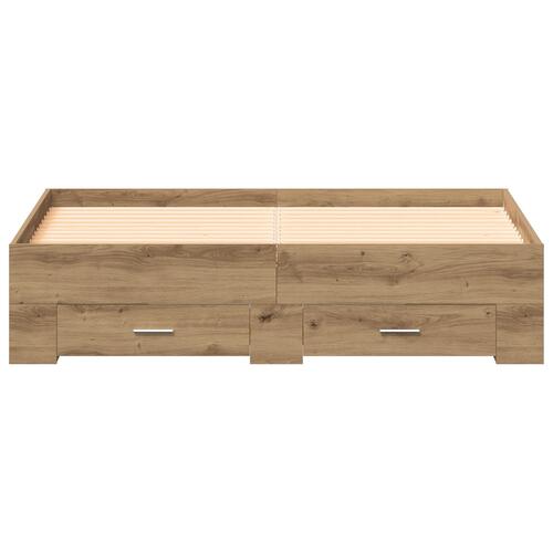 Senge ramme med skuffer Artisan egetræ Konstrueret træ 140 x 200 cm