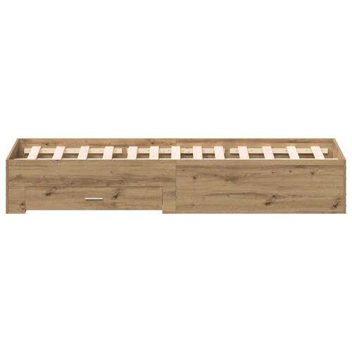 Senge ramme med skuffer Artisan egetræ Konstrueret træ 140 x 200 cm
