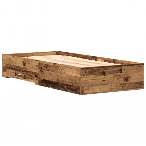 Seng Ramme Gammel Træ 90x190 cm Konstrueret Træ