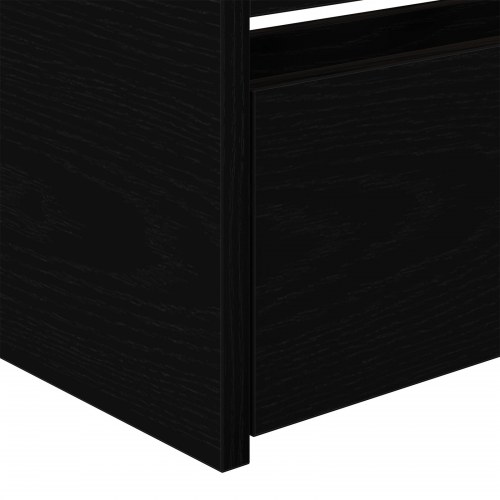 Sengebu Sort egetræ Konstrueret træ 90 x 190 cm Holdbar Sengebu