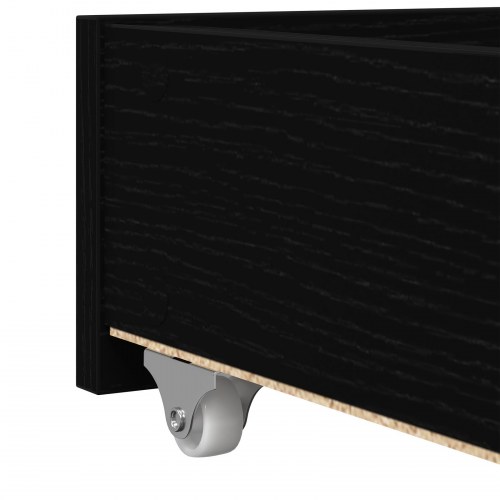 Sengebu Sort egetræ Konstrueret træ 90 x 190 cm Holdbar Sengebu