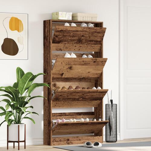 Sko skab Gammelt træ Konstrueret træ 80 x 21 x 163.5 cm Holdbar
