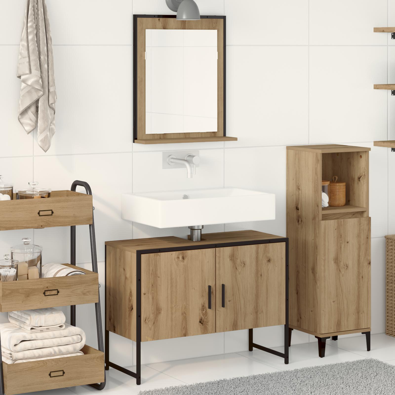 2 Deles Badeværelsesmøbel Sæt Artisan Eg Finer
