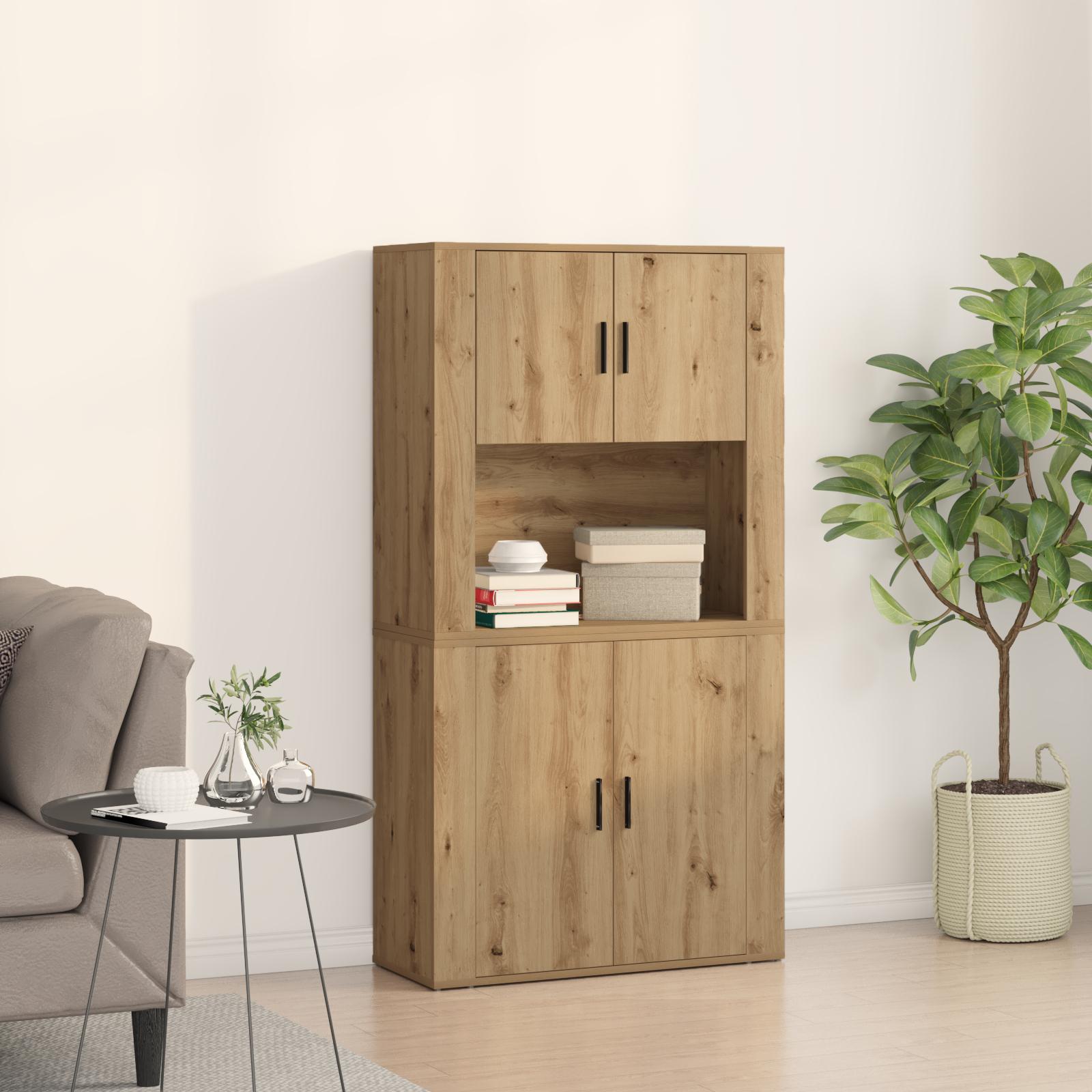 Højskab artisan eg 80 x 33 x 150 cm Konstrueret træ billede