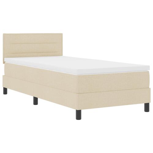Boxmadras med madras creme 100x200 cm stof