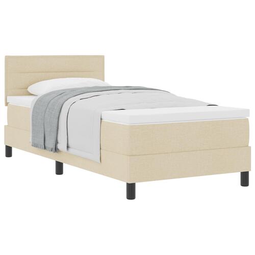 Boxmadras med madras creme 100x200 cm stof