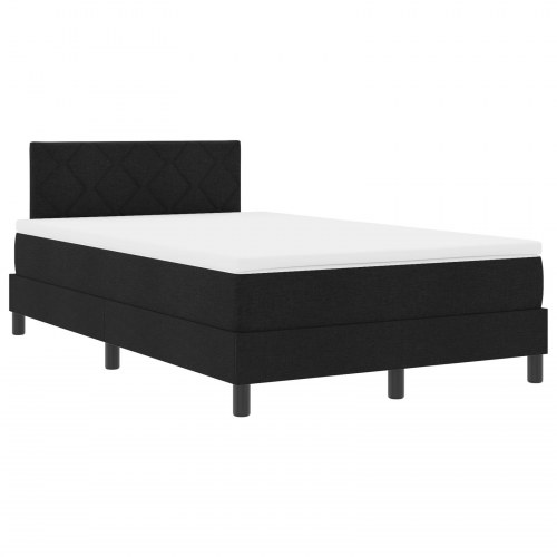 Boxspring seng med madras sort 120x190 cm stof