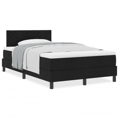 Boxspring seng med madras sort 120x190 cm stof