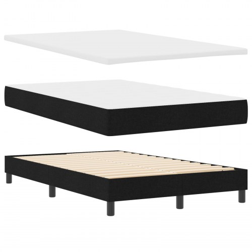 Boxspring seng med madras sort 120x190 cm stof