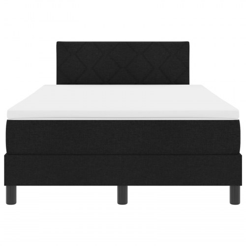 Boxspring seng med madras sort 120x190 cm stof