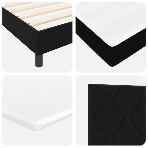 Boxspring seng med madras sort 120x190 cm stof