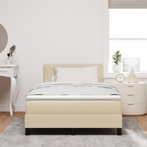 Box Spring Seng med madras Creme 120x200 cm Stof