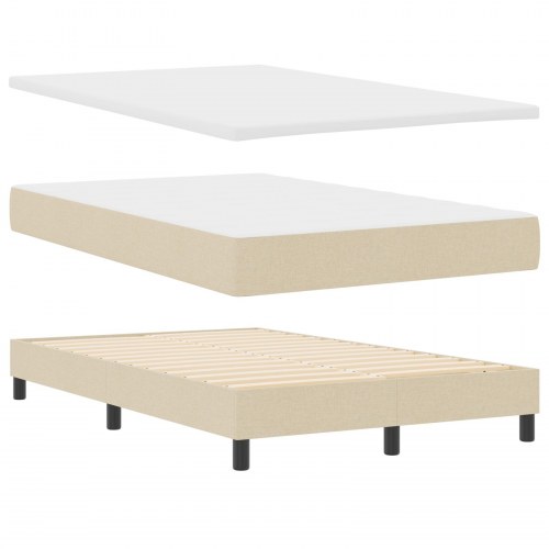 Box Spring Seng med madras Creme 120x200 cm Stof