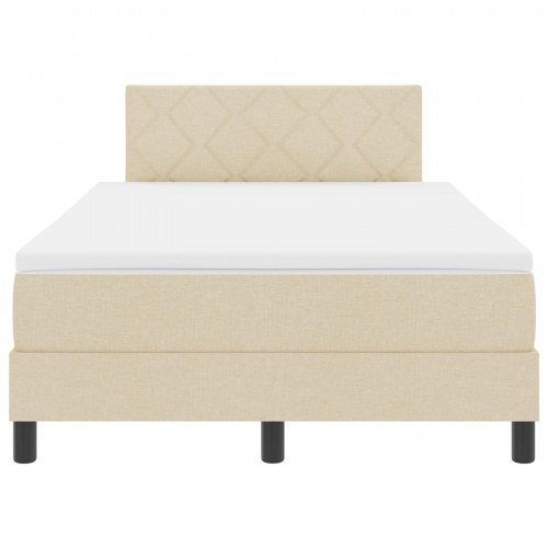 Box Spring Seng med madras Creme 120x200 cm Stof