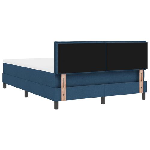 Box Spring Seng med Madras Blå 140x200 cm Stof