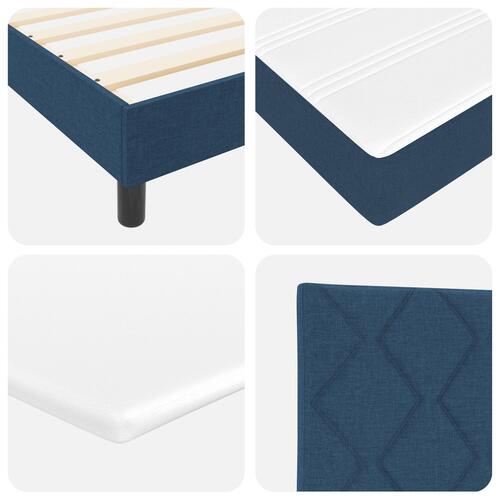 Box Spring Seng med Madras Blå 140x200 cm Stof