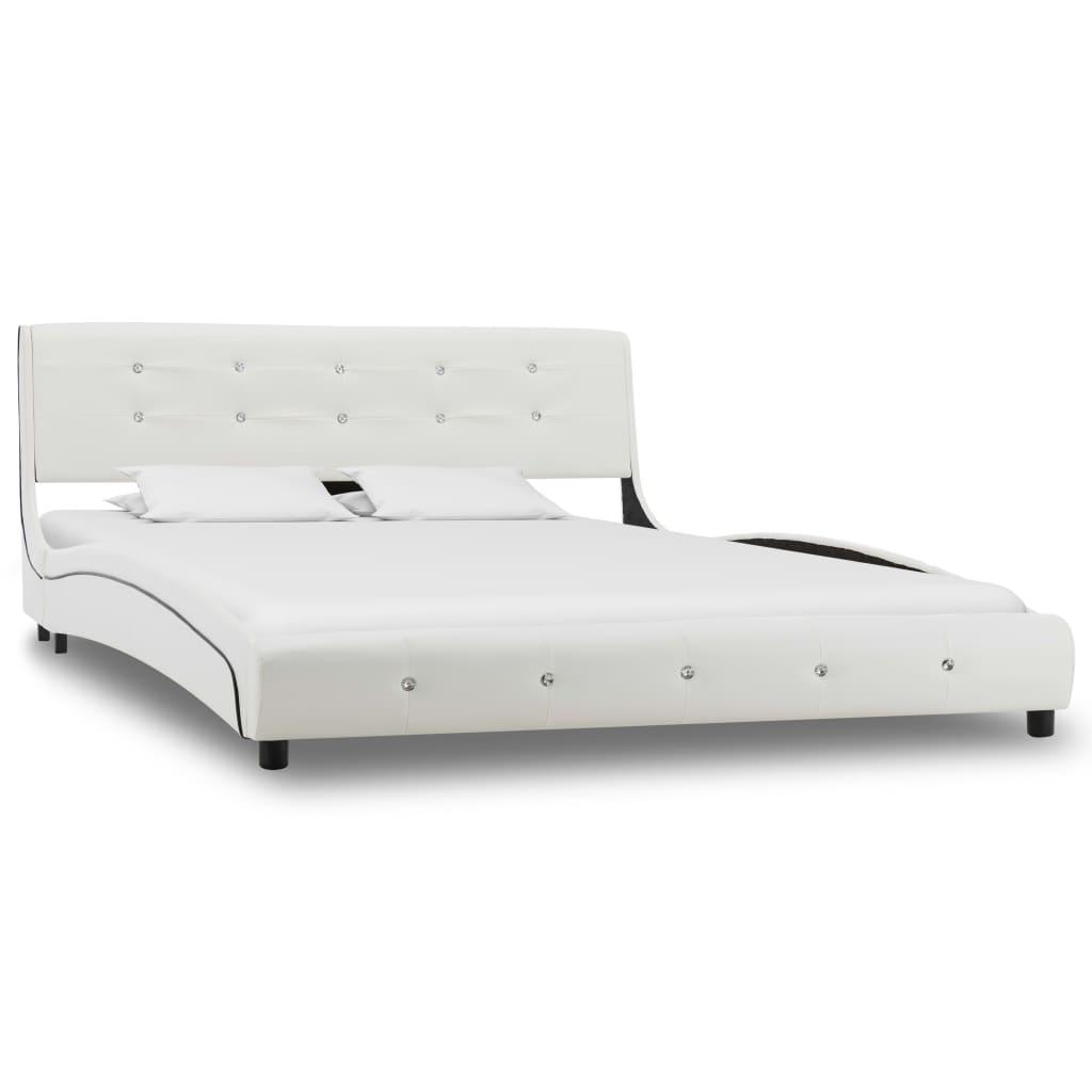 Sengestel uden madras 135x190 cm kunstlæder hvid