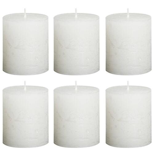 Bolsius rustikke bloklys 6 stk. 80 x 60 mm hvid