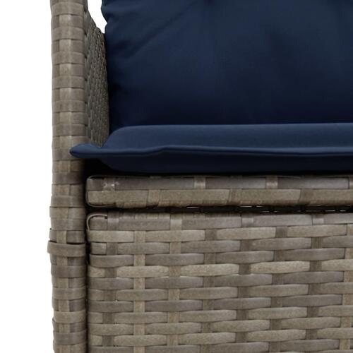 Havestol med hynder grå polyrattan