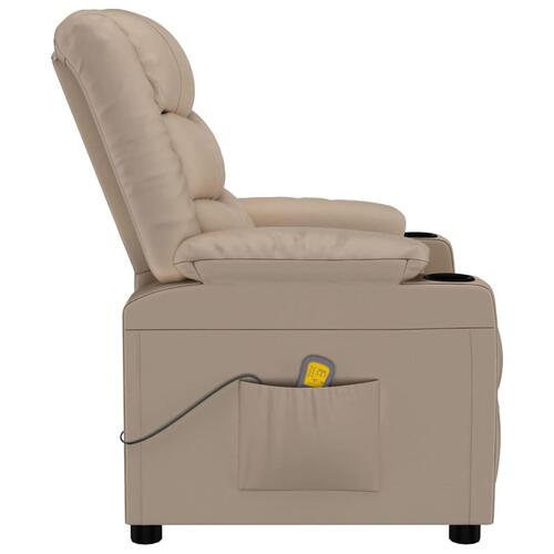 Massagestol kunstlæder cappuccinofarvet