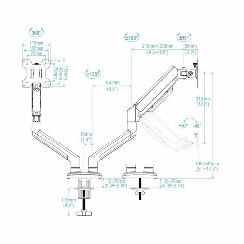 TV-holder TooQ DB1434TNR-B 34" 13"