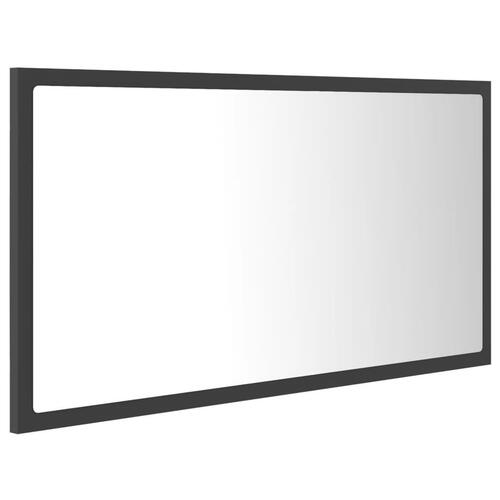 Badeværelsesspejl med LED-lys 80x8,5x37 cm akryl grå