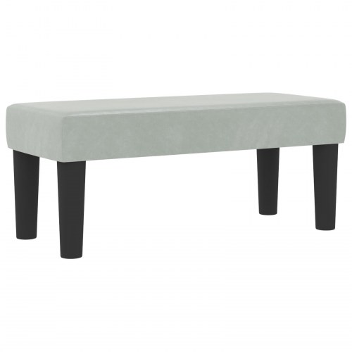 Box Spring Seng med Madras & Bænk Lys Grå 90x190 cm Fløjl