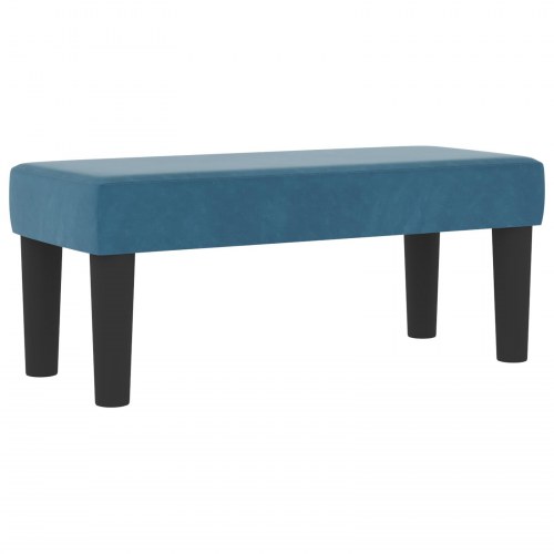 Box Spring Seng med Madras & Bænk Mørkeblå 100x200 cm Fløjl