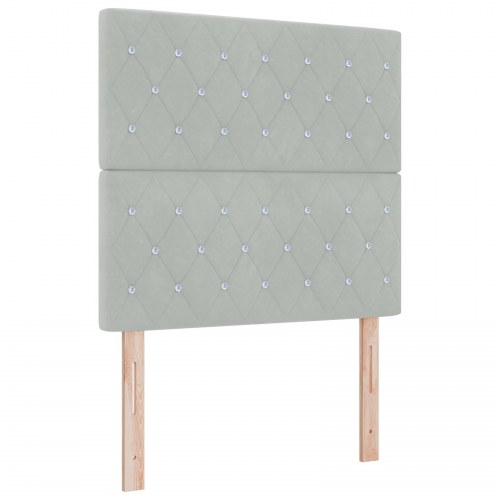 Boxspring seng med madras og bænk lysegrå 120x200 cm fløjl